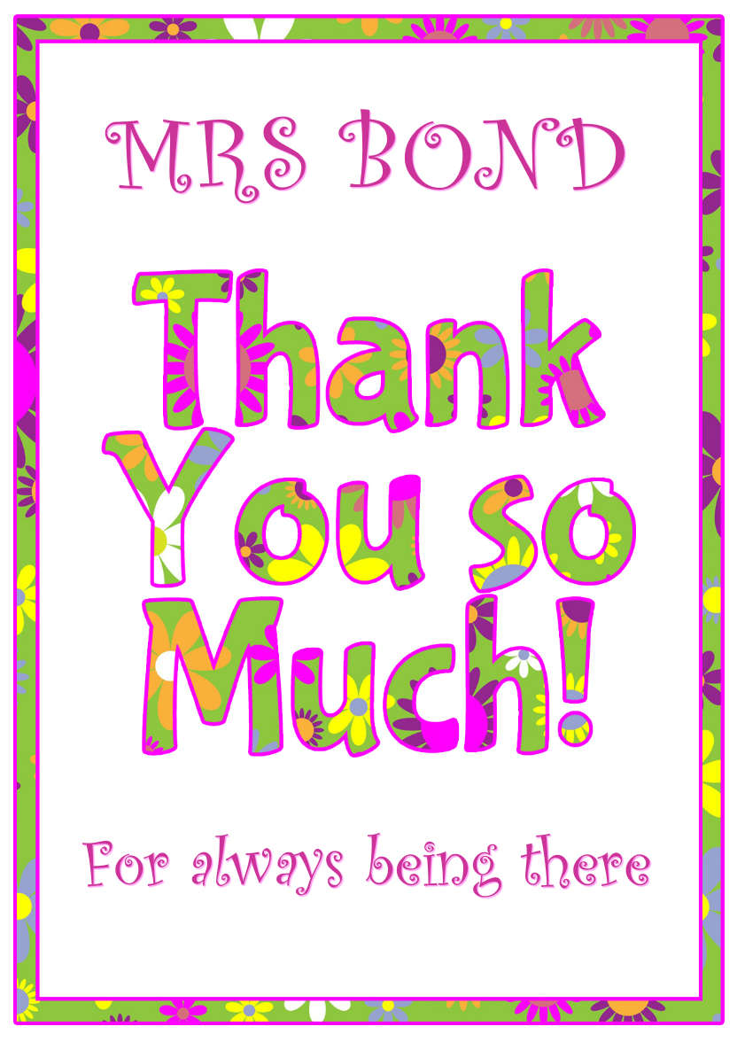 Thank You Floral Word Art Card Front - card made with Crafty Bob's Card Creator