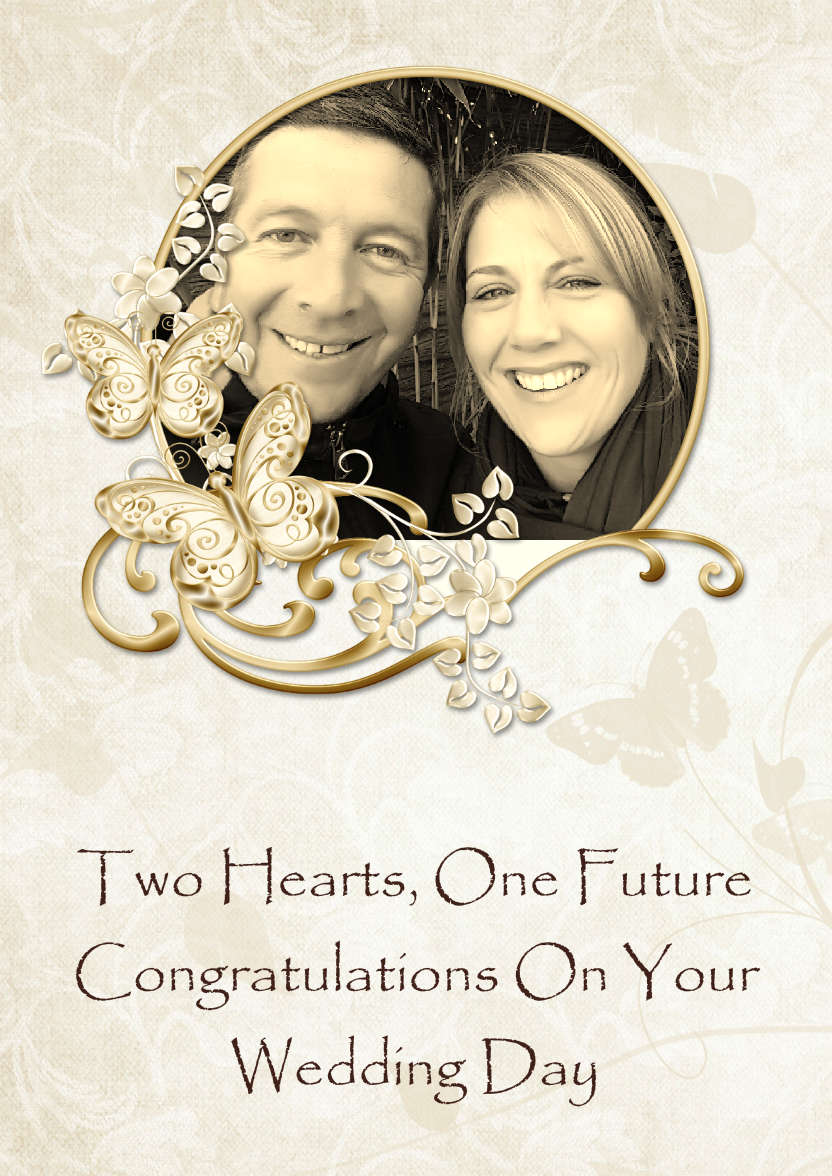 Gold Butterfly Aperture Photo Card - card made with Crafty Bob's Card Creator