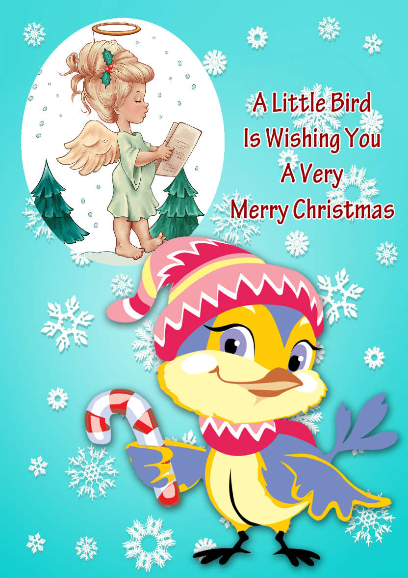 Little Christmas Bird - card made with Crafty Bob's Card Creator