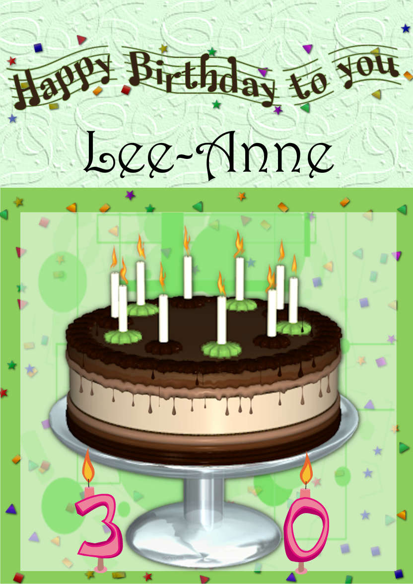 Choc Mint Birthday Cake - card made with Crafty Bob's Card Creator