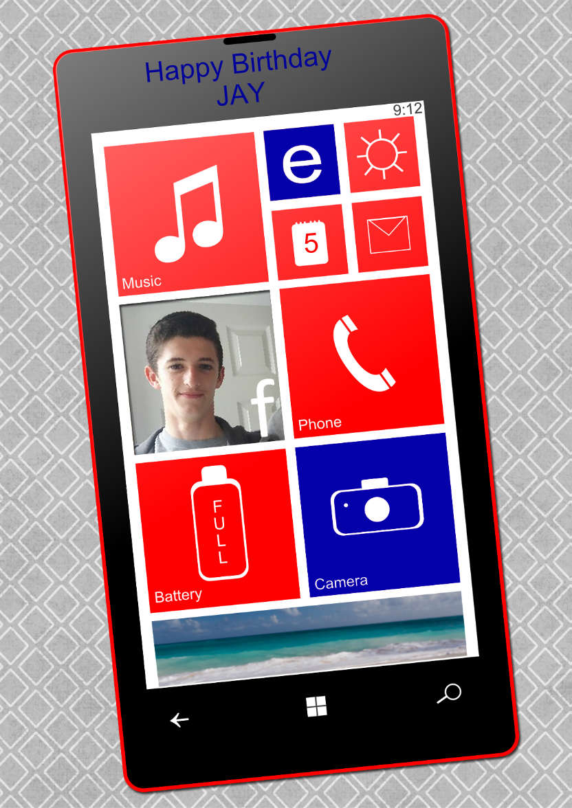 Smart Phone Card Male - card made with Crafty Bob's Card Creator