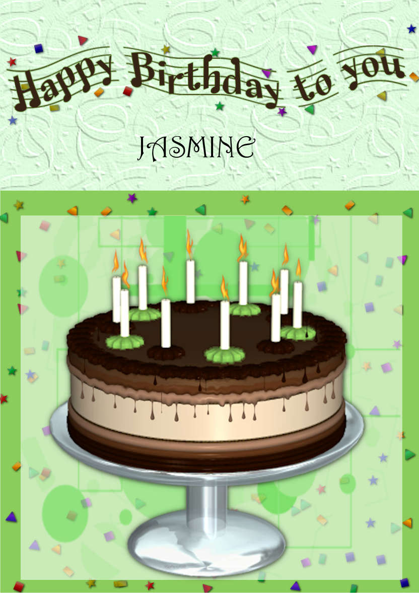 Choc Mint Birthday Cake - card made with Crafty Bob's Card Creator
