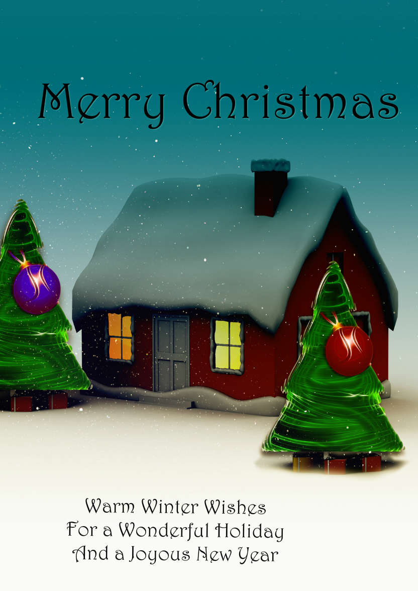 Chistmas from Our House to Yours - card made with Crafty Bob's Card Creator
