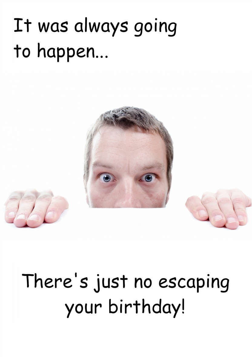 Frightened Man Humorous Card Front - card made with Crafty Bob's Card Creator
