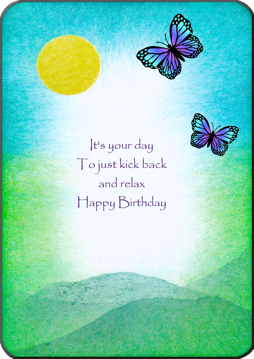 Relaxing Birthday - card made with Crafty Bob's Card Creator