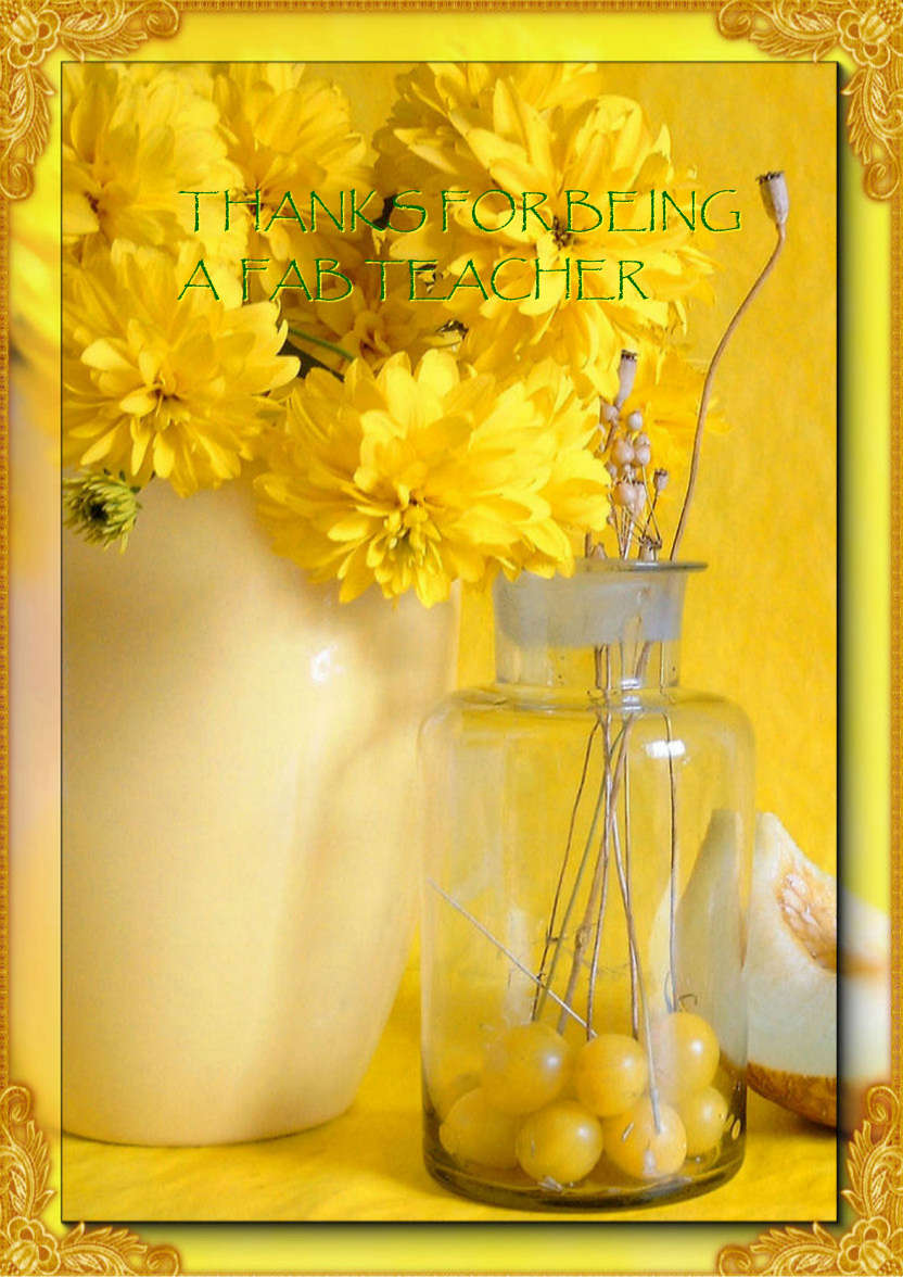 Yellow Floral Birthday - card made with Crafty Bob's Card Creator