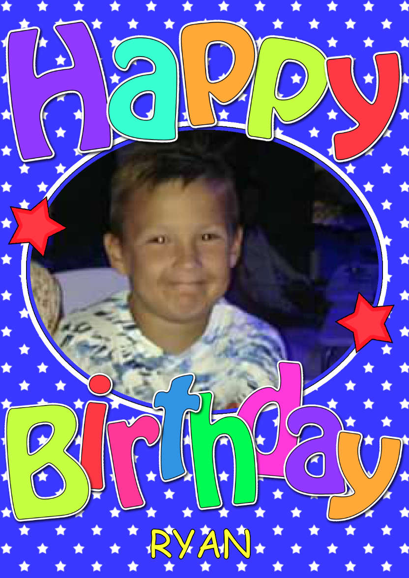 Birthday Stars Photo Upload Card - card made with Crafty Bob's Card Creator
