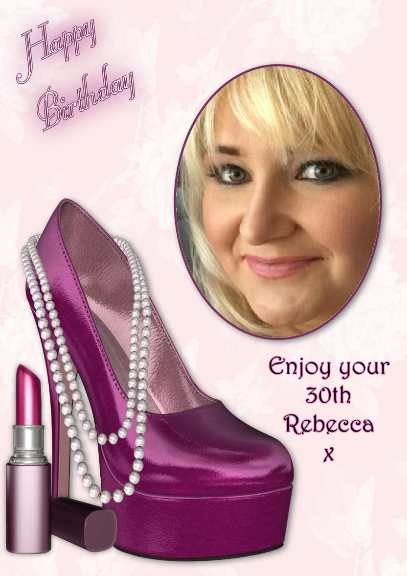 Magenta Shoe - Birthday Card - card made with Crafty Bob's Card Creator