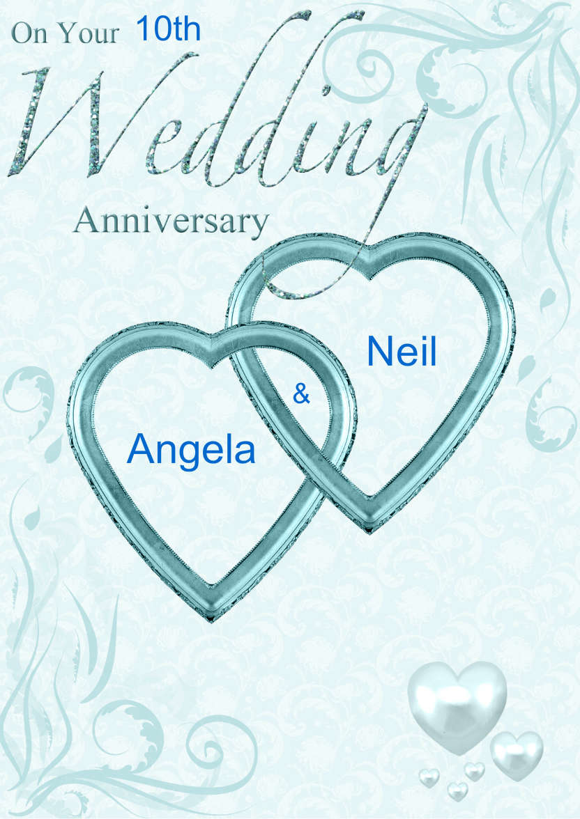 Wedding Anniversary Hearts Entwined Card - card made with Crafty Bob's Card Creator