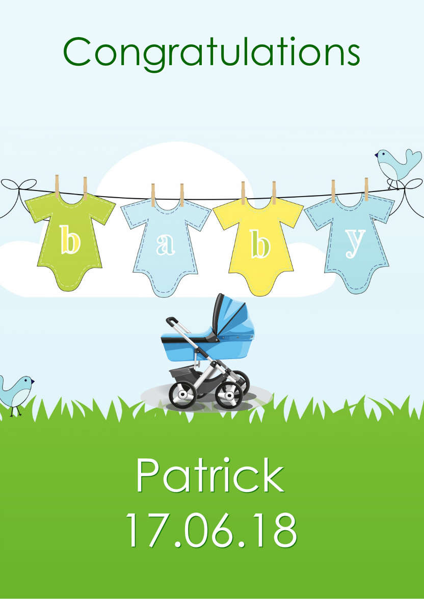 Washing Line New Baby Boy - card made with Crafty Bob's Card Creator