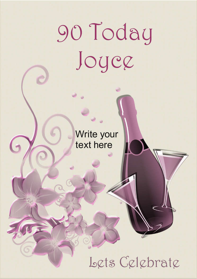 Champagne and Flowers - card made with Crafty Bob's Card Creator
