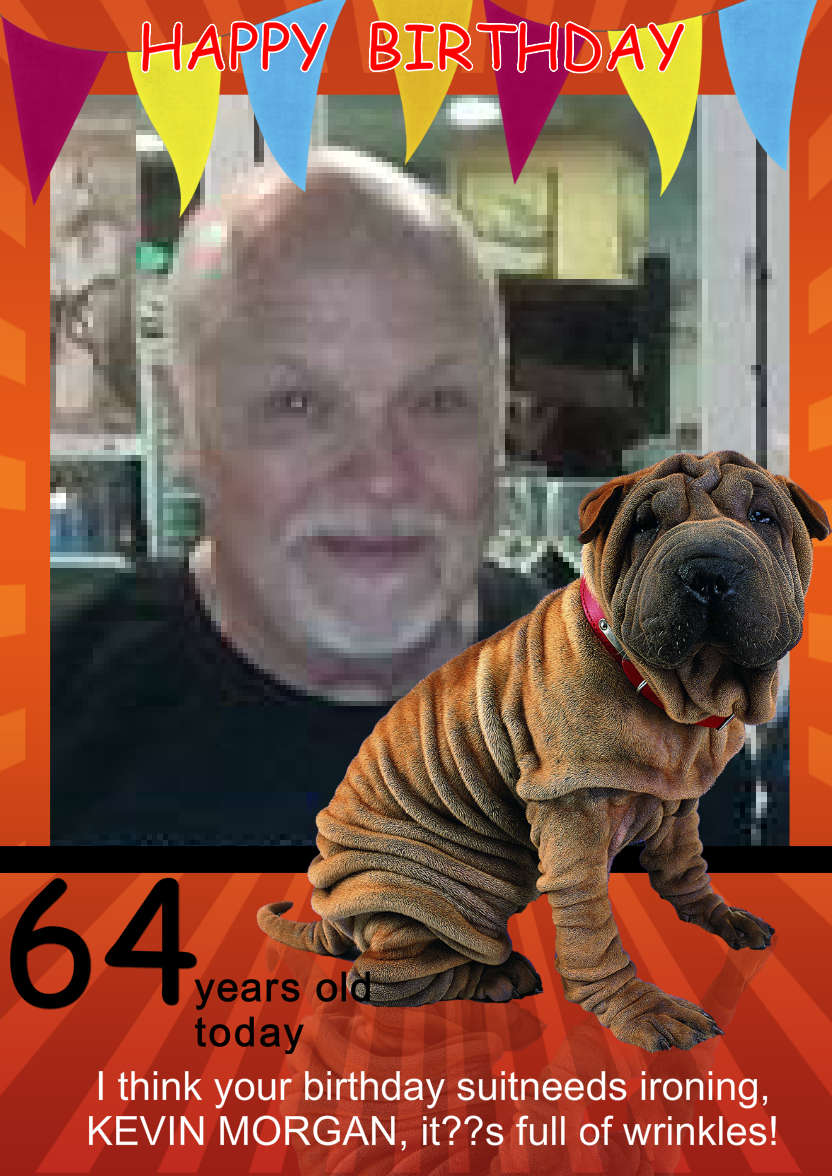 Fun Happy Wrinkly Shar Pei Dog, Photo Card - card made with Crafty Bob's Card Creator