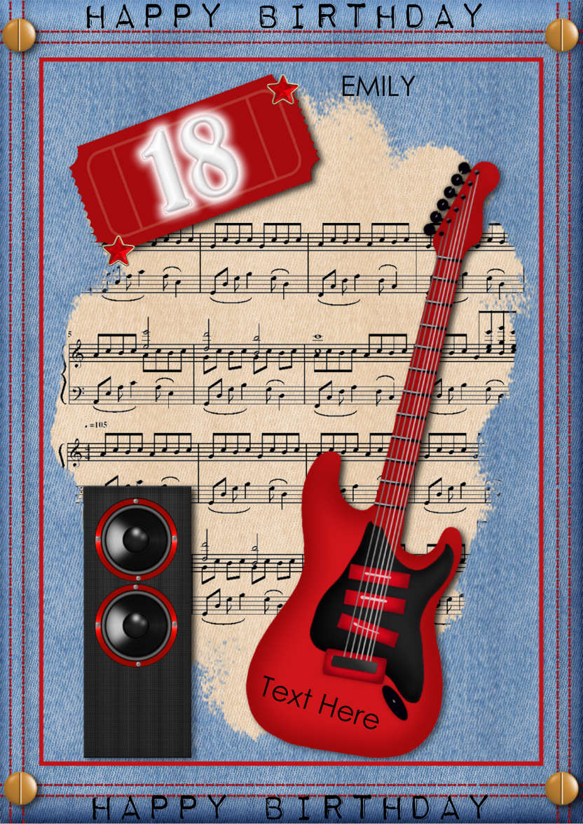 Musical Birthday - card made with Crafty Bob's Card Creator
