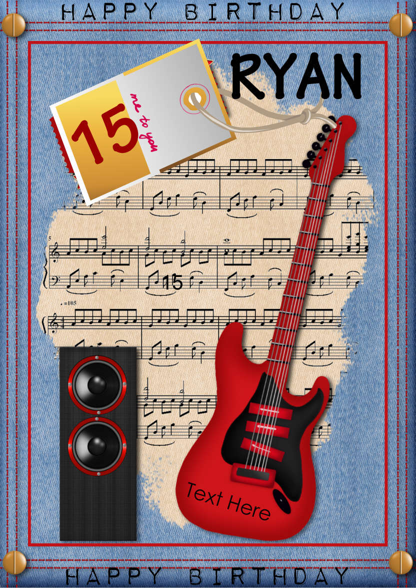 Musical Birthday - card made with Crafty Bob's Card Creator