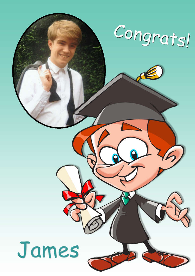 Congratulations Graduation Card Male - card made with Crafty Bob's Card Creator