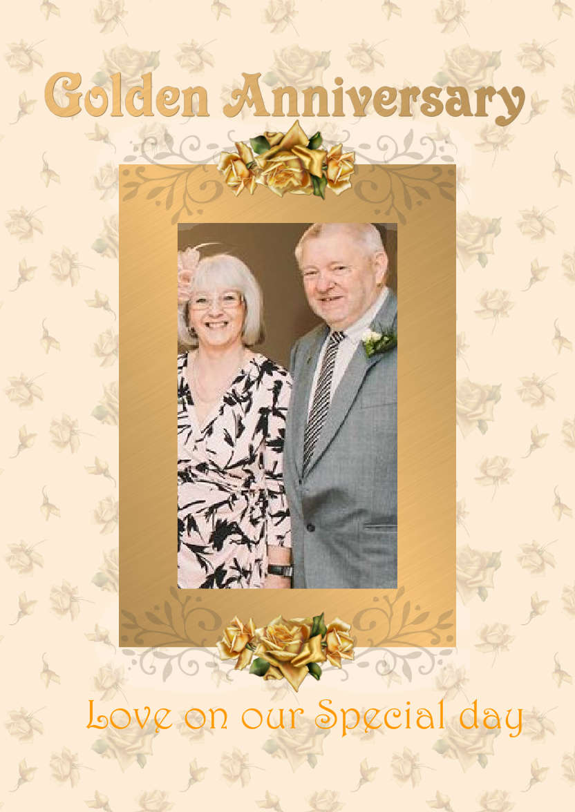 50 Golden Years Roses - card made with Crafty Bob's Card Creator