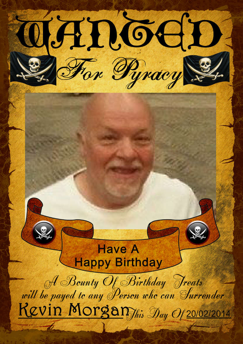 Fun Male Wanted Poster Birthday Card, Photo - card made with Crafty Bob's Card Creator