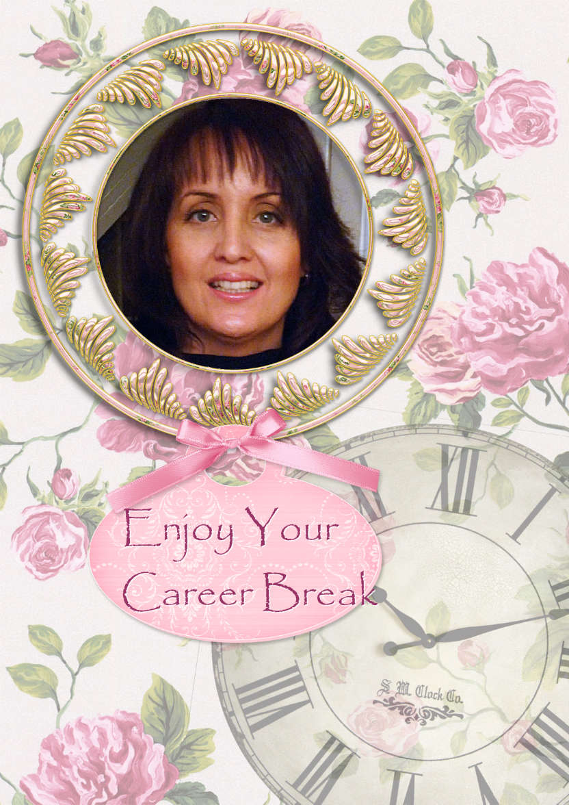 Shabby Chic Retirement/birthday Card - card made with Crafty Bob's Card Creator