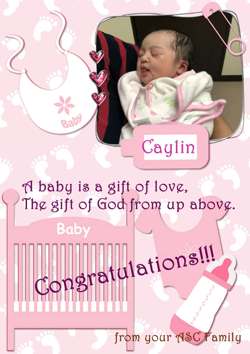 Baby Girl Aperture - card made with Crafty Bob's Card Creator