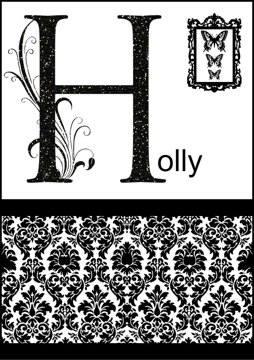 Damask Monogram Letter H Card - card made with Crafty Bob's Card Creator