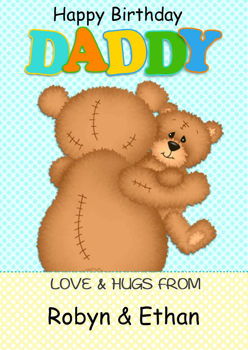 Bear Hug Daddy Card - card made with Crafty Bob's Card Creator