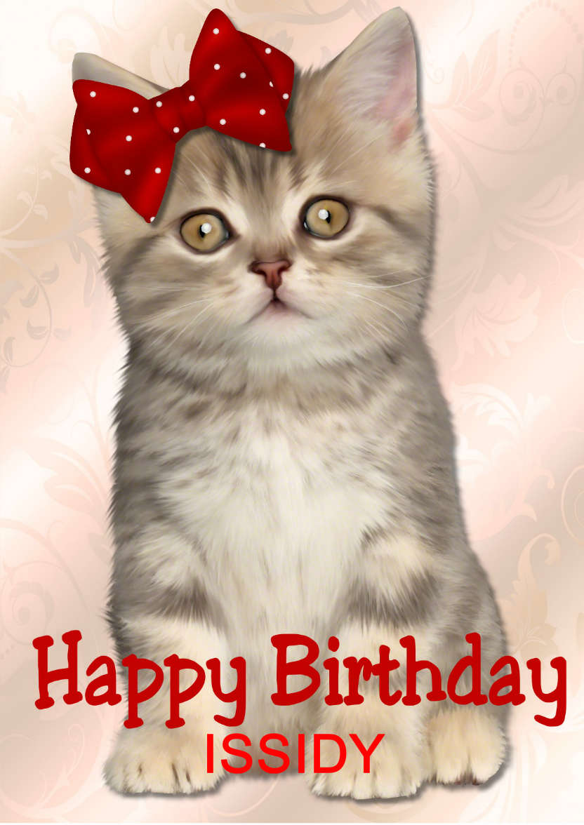Cute Kitten Happy Birthday - card made with Crafty Bob's Card Creator