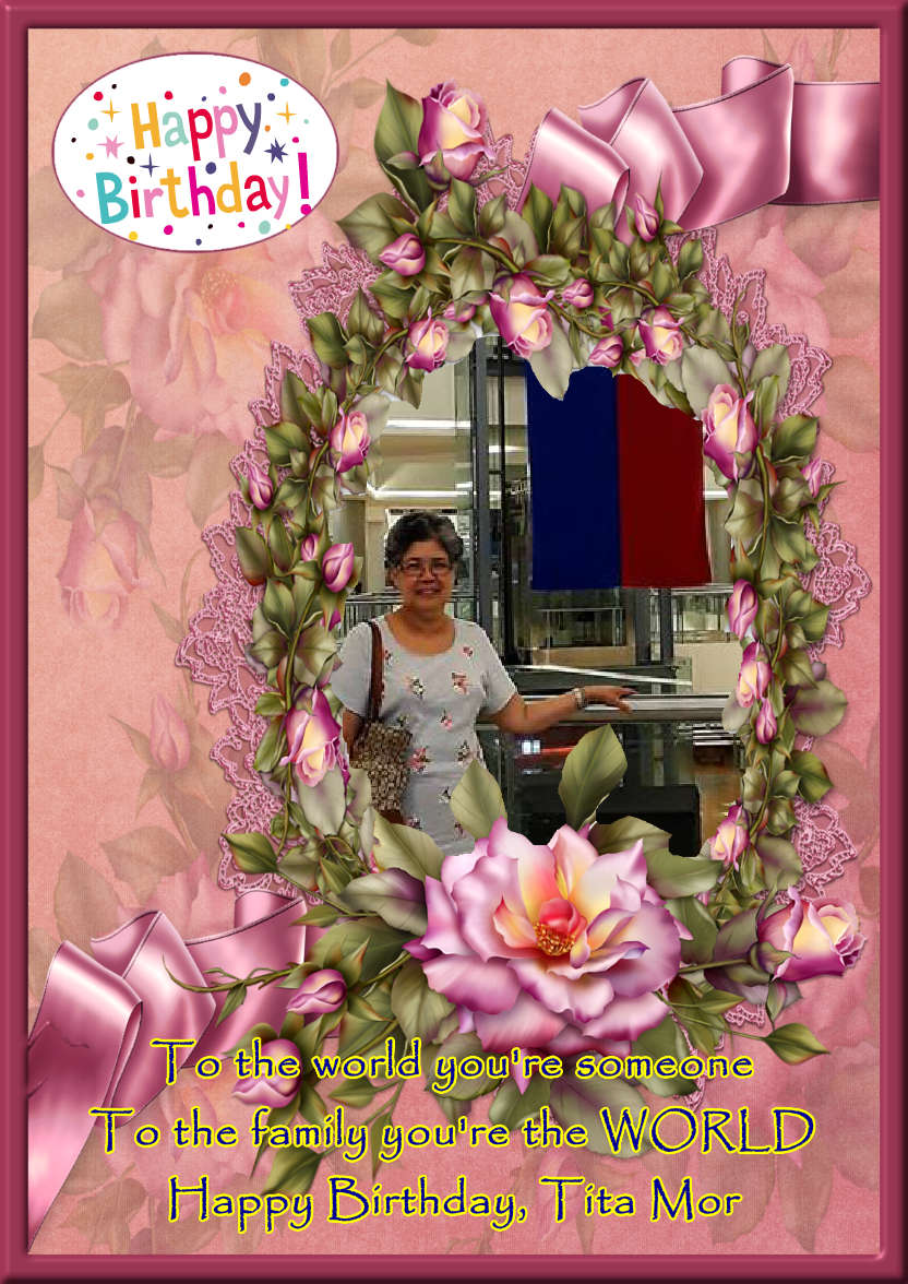 Pink Rose Cup Card - card made with Crafty Bob's Card Creator