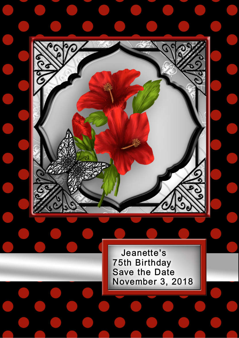 Red Flowers - card made with Crafty Bob's Card Creator