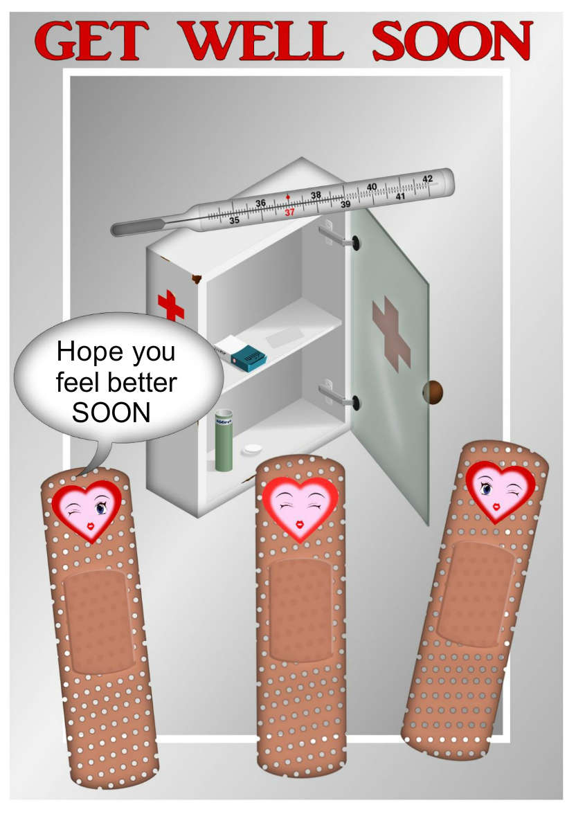 Bandaid -get Well - card made with Crafty Bob's Card Creator
