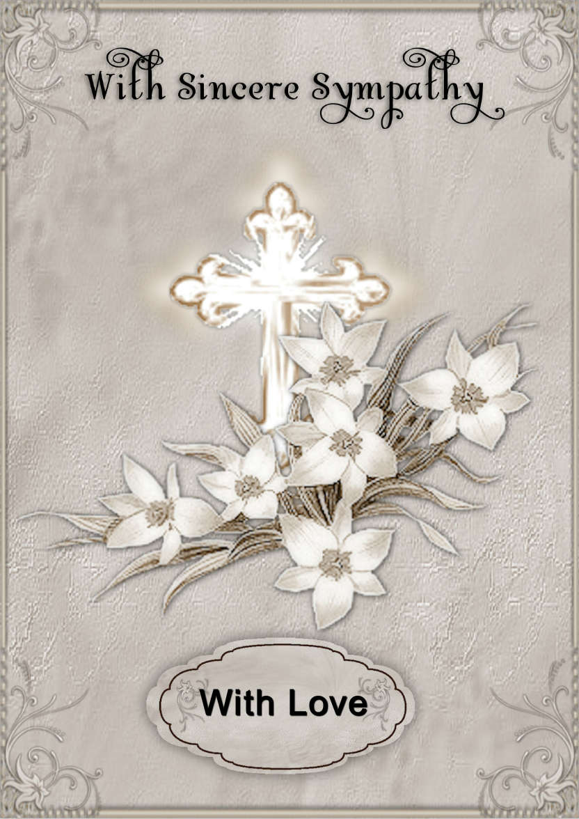 Cross and Floral Sympathy - card made with Crafty Bob's Card Creator