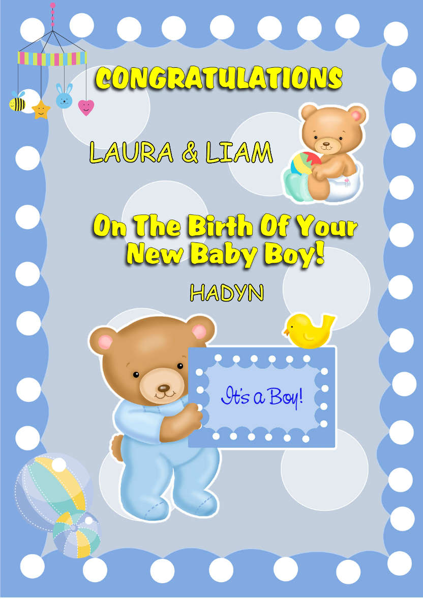Baby Boy - card made with Crafty Bob's Card Creator