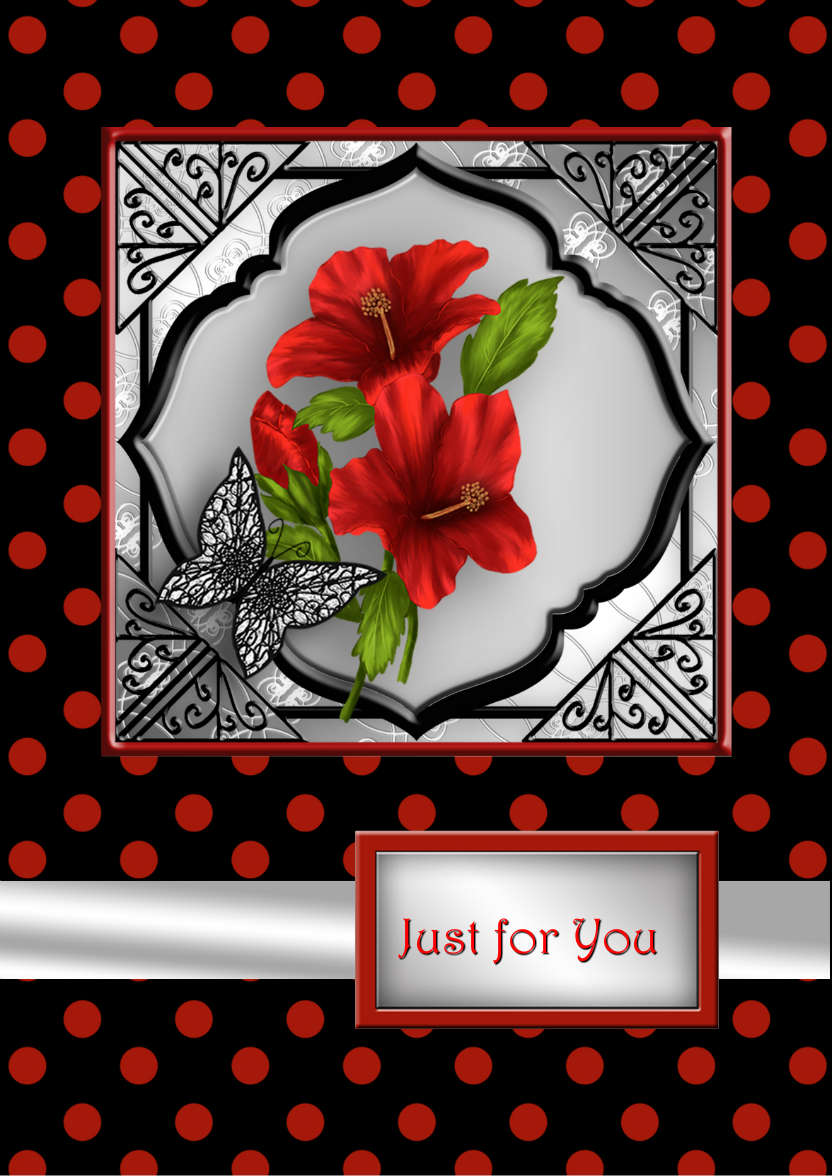 Red Flowers - card made with Crafty Bob's Card Creator