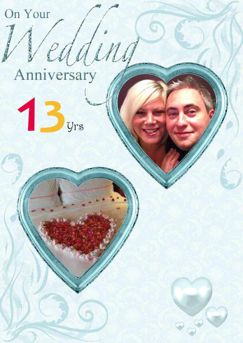 Wedding Anniversary Hearts Photo Card - card made with Crafty Bob's Card Creator