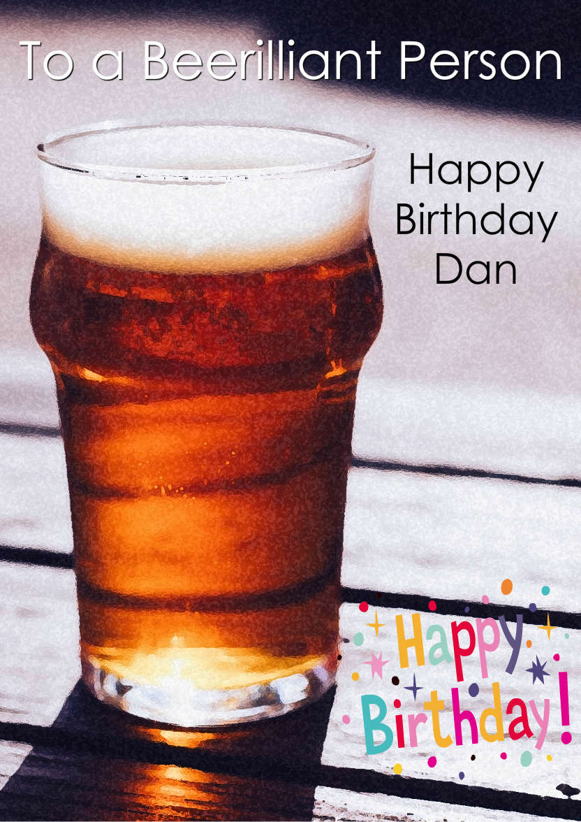 Mine's a Pint Any Occasion Card - card made with Crafty Bob's Card Creator