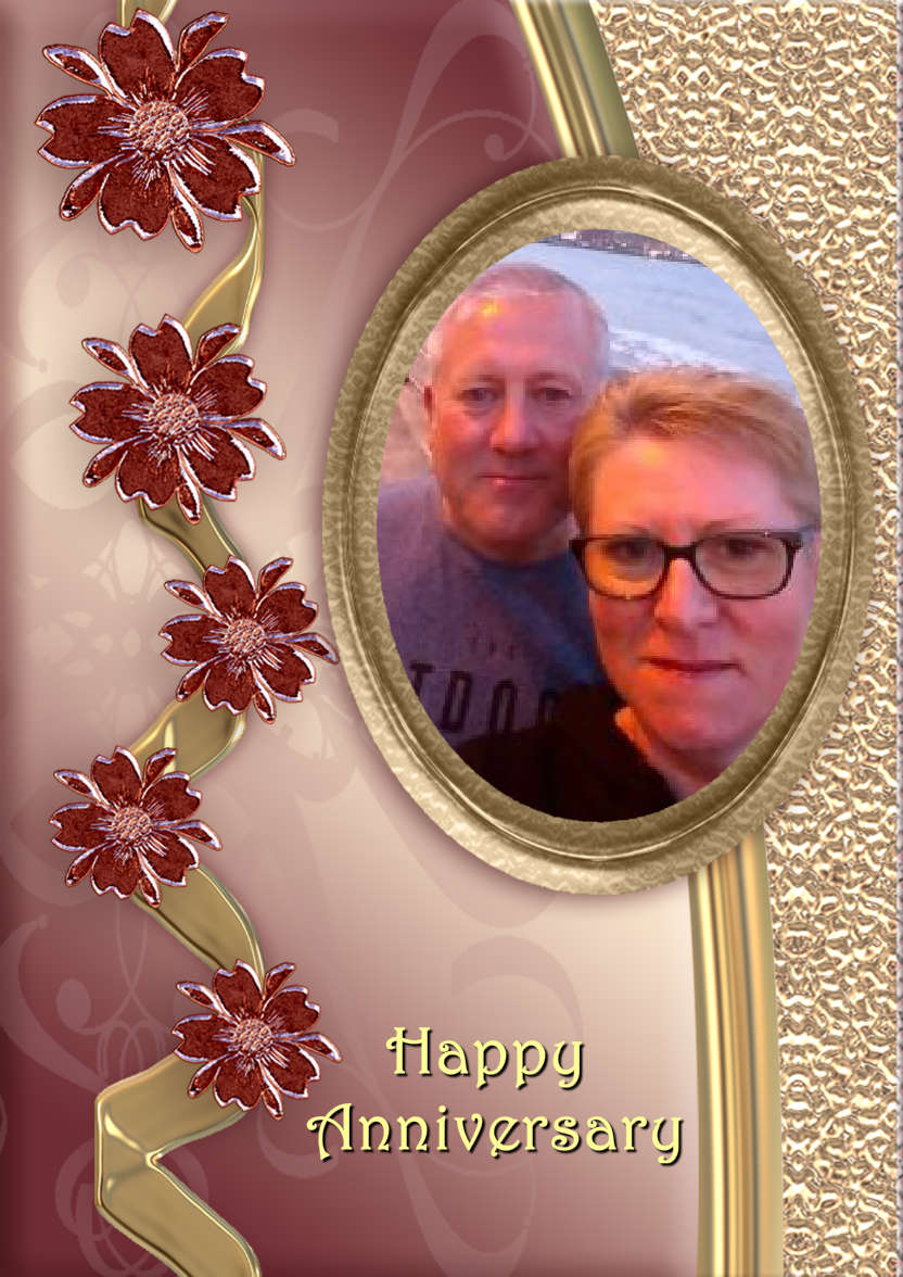 Glass Flowers Anniversary Card - card made with Crafty Bob's Card Creator