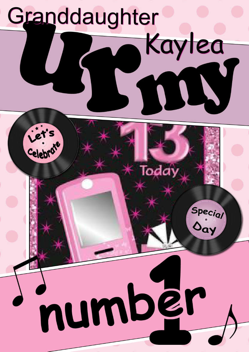 U R My No 1 Record Photo Upload Card - card made with Crafty Bob's Card Creator