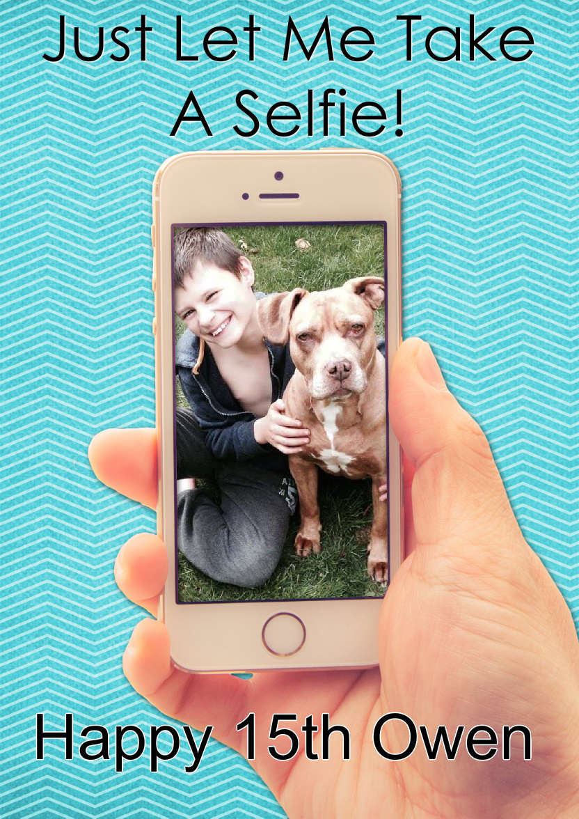 Selfie Mobile Phone Card - card made with Crafty Bob's Card Creator