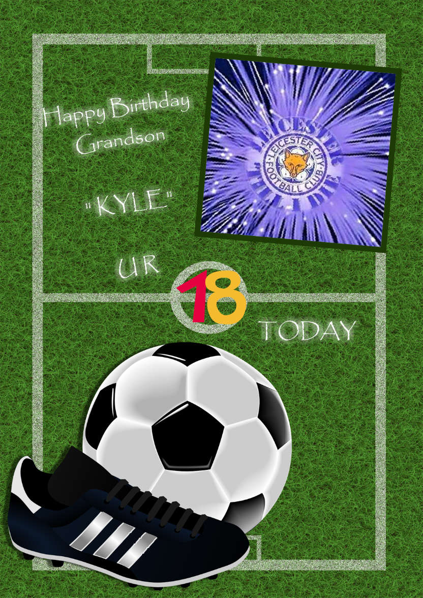 Football Aperture Photo Card - card made with Crafty Bob's Card Creator