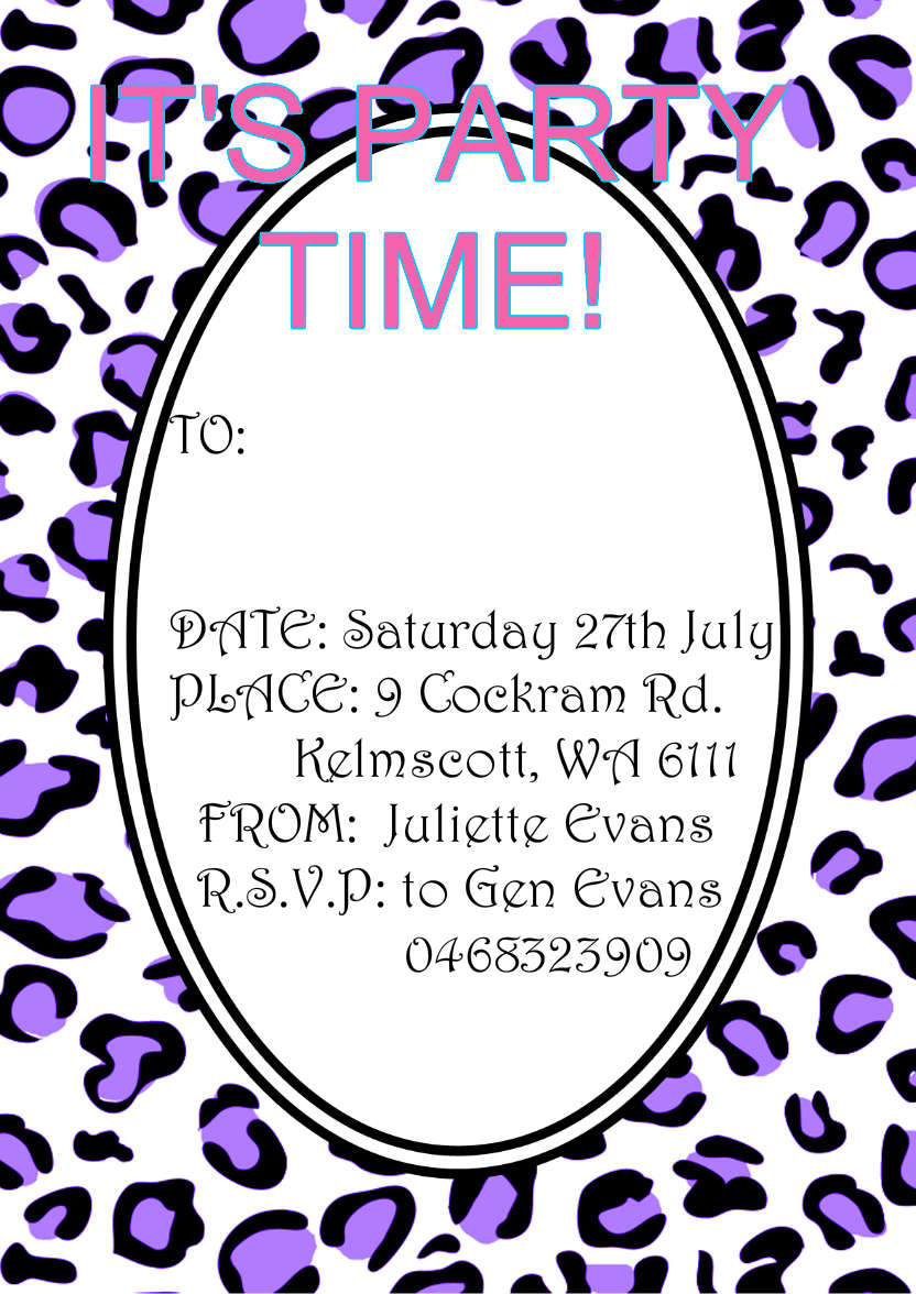 Party Animal Invitation - card made with Crafty Bob's Card Creator