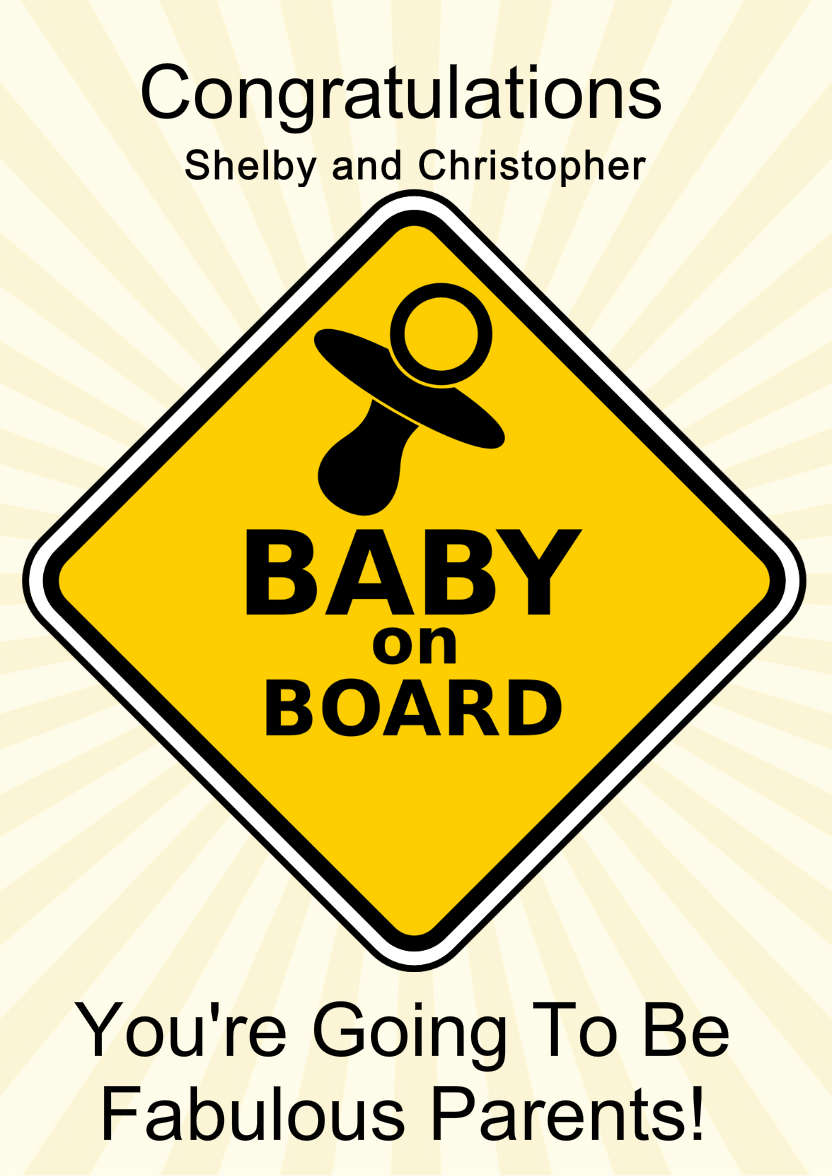 Baby on Board Pregnancy Card - card made with Crafty Bob's Card Creator