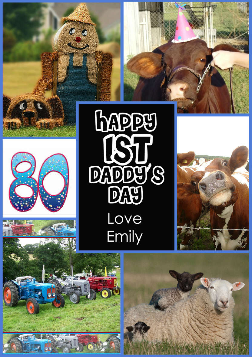 Happy 1st Daddy's Day - card made with Crafty Bob's Card Creator