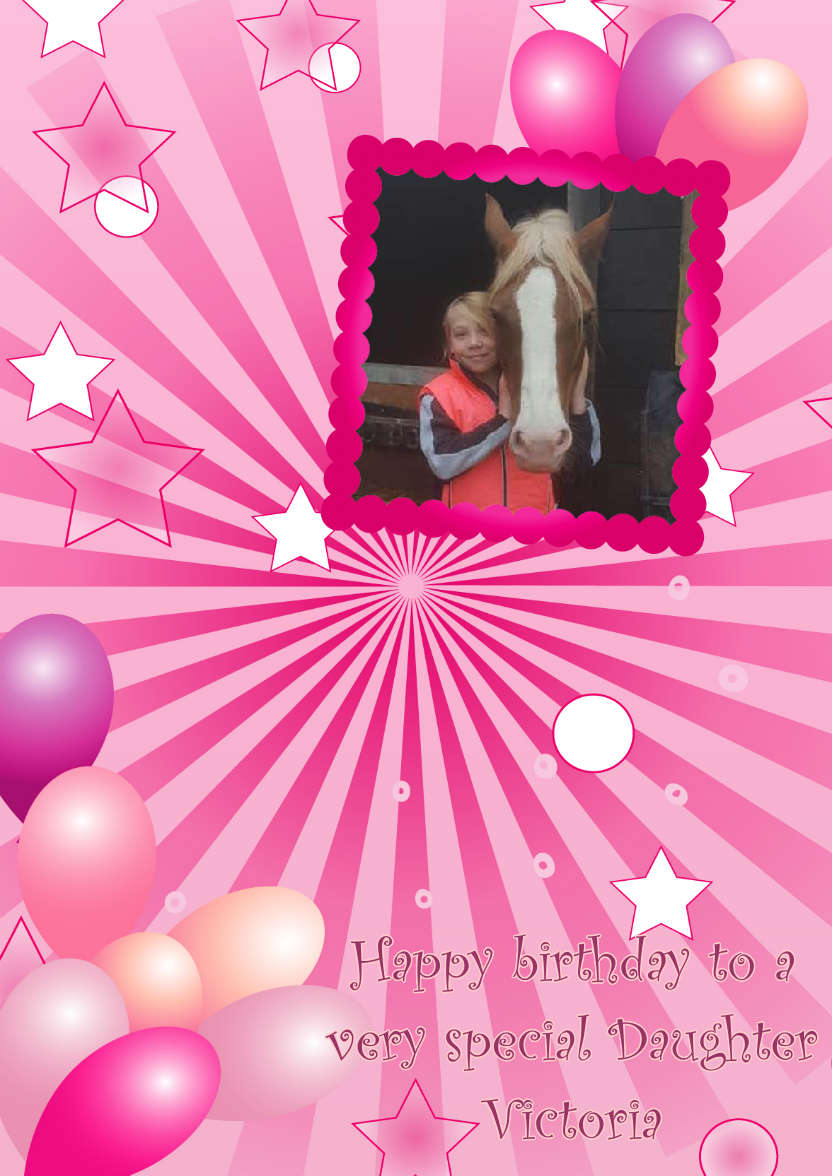 Birthday Balloons Aperture Card Front Pink - card made with Crafty Bob's Card Creator