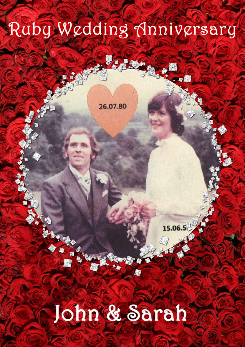 Roses and Diamonds Aperture Card - card made with Crafty Bob's Card Creator