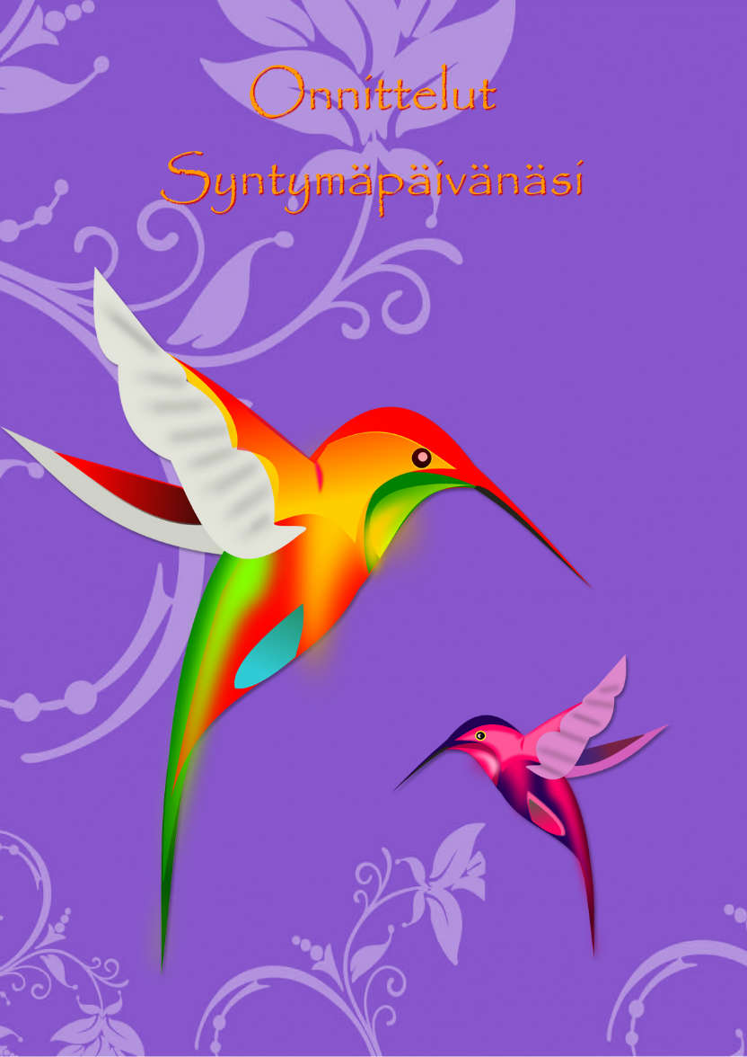 Hummingbirds - card made with Crafty Bob's Card Creator