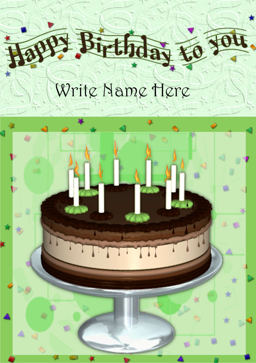Choc Mint Birthday Cake - card made with Crafty Bob's Card Creator