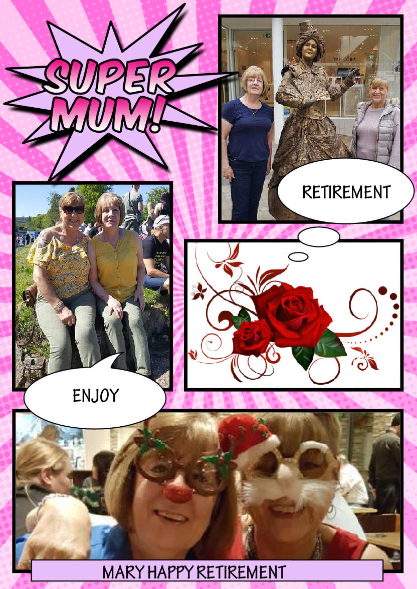 Comic Style Super Mum Photo Card - card made with Crafty Bob's Card Creator