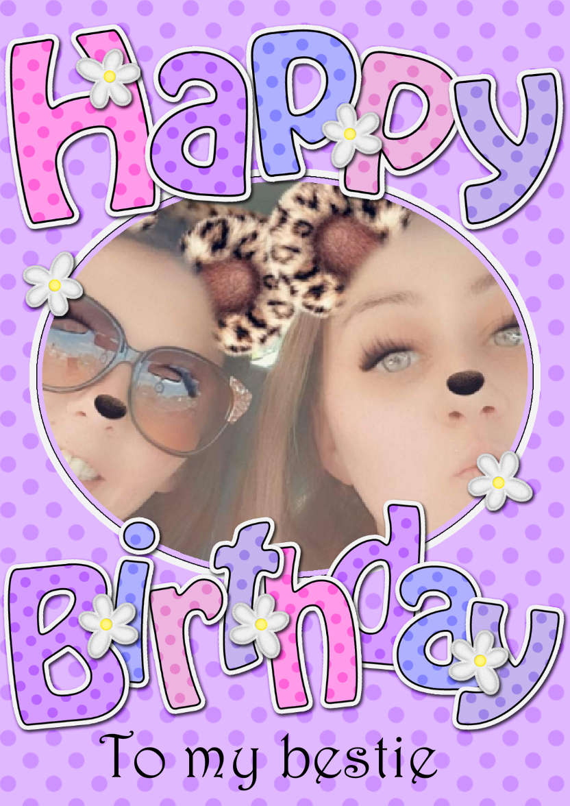 Birthday Dots & Flowers Photo Upload Card - card made with Crafty Bob's Card Creator