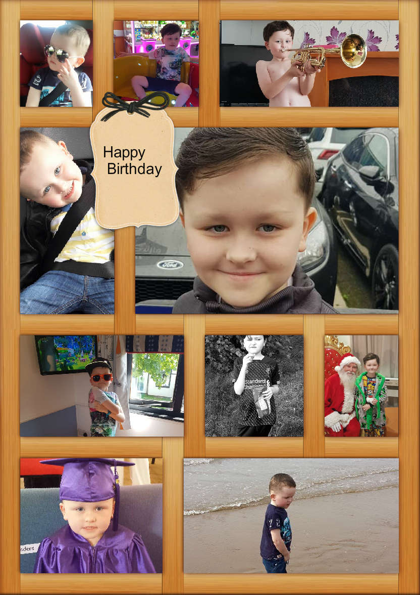 Wooden Collage Frame Card - card made with Crafty Bob's Card Creator