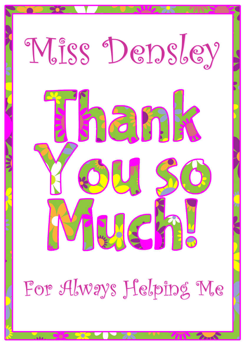 Thank You Floral Word Art Card Front - card made with Crafty Bob's Card Creator