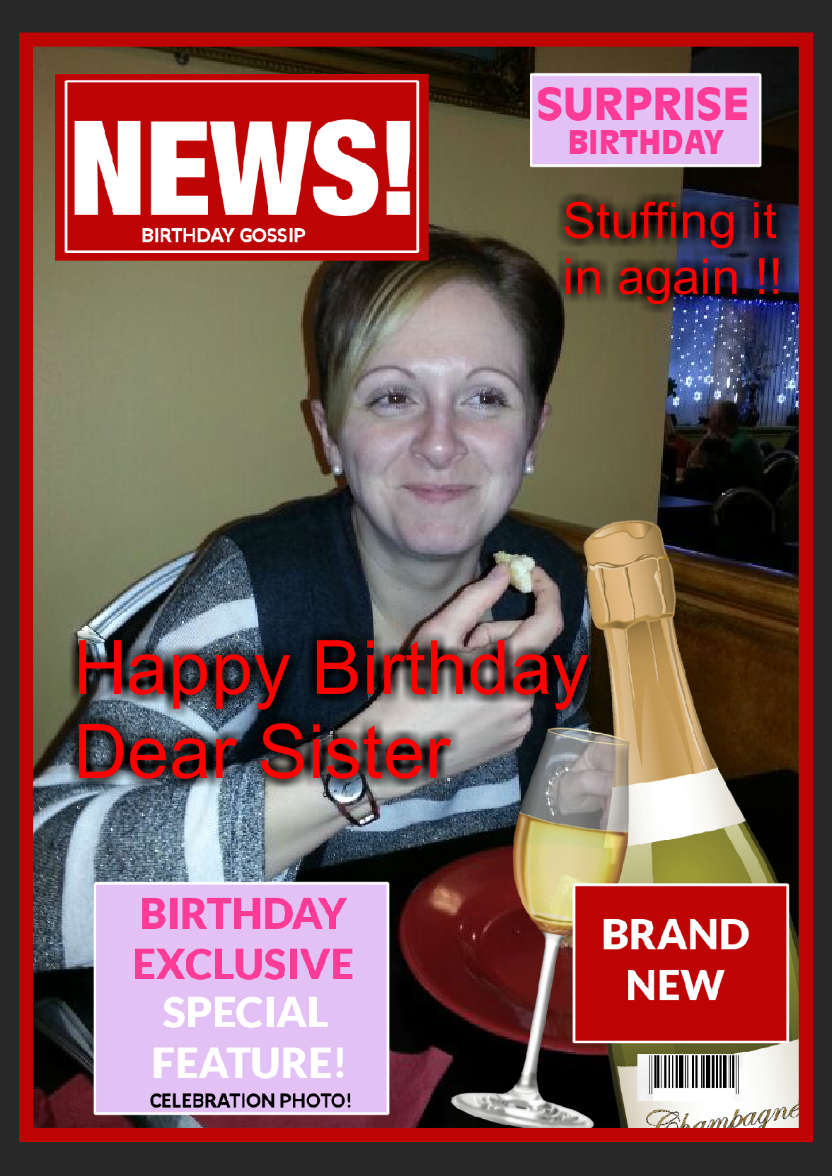 Birthday Headlines - card made with Crafty Bob's Card Creator
